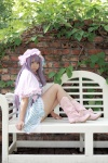 boots capelet cosplay dress enako hat patchouli_knowledge purple_hair touhou rating:Safe score:2 user:nil!