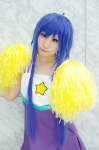 ahoge blue_hair cheerleader_uniform cosplay dress izumi_konata lucky_star pom_poms raiko rating:Safe score:0 user:nil!