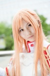 asuna asuna_(sao) blonde_hair blouse cosplay detached_sleeves sword_art_online rating:Safe score:0 user:pixymisa