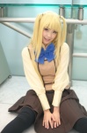 blonde_hair blouse cosplay kaieda_kae maria_holic pantyhose school_uniform shidou_mariya skirt twintails vest rating:Safe score:1 user:nil!
