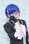 ame blazer blue_hair cosplay crossplay dress_shirt glasses one_glove school_uniform sweater_vest tagme_character tagme_series rating:Safe score:0 user:nil!