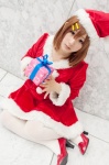 cosplay hair_clips hirasawa_yui k-on! pantyhose santa_costume shiina_haru stocking_cap white_legwear rating:Safe score:0 user:pixymisa