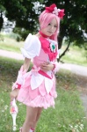 asami_(ii) boots choker cosplay cure_blossom detached_sleeves dress hairbow hanasaki_tsubomi heartcatch_precure! pink_hair ponytail pretty_cure wand rating:Safe score:0 user:nil!