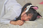 amatsuka_miyu animal_ears bed blouse cat_ears ribbon_tie twintails rating:Safe score:0 user:pixymisa
