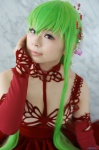 bra cc choker cleavage code_geass cosplay detached_sleeves gown green_hair suu rating:Safe score:0 user:nil!