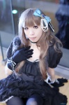 black_legwear choker cosplay dress gloves hairbow idolmaster idolmaster_cinderella_girls kamiya_nao pantyhose shion_akira vest rating:Safe score:1 user:nil!