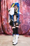 blue_hair boots cosplay dizzy garters guilty_gear kabura_hitori midriff pantyhose thighhighs twintails underboob rating:Safe score:1 user:nil!