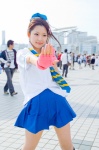 amaguri_irufu bachou_mouki blouse cosplay fingerless_gloves gloves hair_clip ikkitousen pleated_skirt scarf school_uniform skirt tie rating:Safe score:0 user:pixymisa