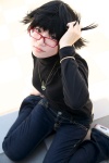 cosplay glasses hunter_x_hunter jeans looking_over_glasses naito shizuku_(hunter_x_hunter) turtleneck rating:Safe score:0 user:darkgray