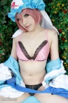 arai_yomi bra cleavage cosplay dress hat hot_tub open_clothes panties pink_hair saigyouji_yuyuko touhou touhou_otome_rambu_vol._6 rating:Safe score:1 user:nil!