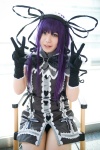 cosplay cuffs demonbane dress etheldreda hairband hair_ribbons kanaezaki_shino lace panties pantyhose purple_hair ruffles rating:Safe score:1 user:nil!