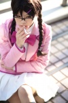 blazer blouse cigarette cosplay glasses hair_clips kakko-kawaii_sengen! kao-chan kneesocks pantyhose pleated_skirt school_uniform skirt suu twin_braids rating:Safe score:2 user:nil!