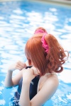 aisu cosplay hair_scrunchies idolmaster idolmaster_cinderella_girls red_hair swimsuit takatsuki_yayoi twintails rating:Safe score:1 user:pixymisa