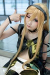 blonde_hair collar cosplay headset houtou_singi lily_(vocaloid) miniskirt skirt vest vocaloid rating:Safe score:2 user:Kryzz