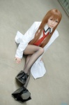 blouse boots cosplay hayase_ami lab_coat makise_kurisu pantyhose shorts steins;gate tie rating:Safe score:6 user:nil!