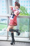 akb48 blouse boots cosplay hinomura_uta jacket kneesocks miniskirt shinoda_mariko_(cosplay) skirt top_hat vest rating:Safe score:2 user:nil!