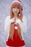 cardigan dress mei pink_hair santa_costume stocking_cap rating:Safe score:0 user:pixymisa