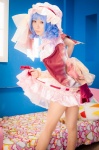 bed blue_hair cosplay dress hat maropapi remilia_scarlet touhou touhou_ningyou_fuminori_shirizu_2 wings rating:Safe score:0 user:nil!