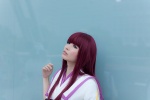 akizuki_maria asami_uki blouse blue_eyes bow cosplay from_the_new_world purple_hair school_uniform rating:Safe score:0 user:pixymisa