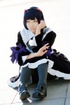 black_legwear bows cosplay dress gokou_ruri hairband ore_no_imouto_ga_konna_ni_kawaii_wake_ga_nai pantyhose pink_eyes purple_hair scarf_tie takanashi_maui rating:Safe score:0 user:pixymisa