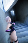 bodysuit castle_of_glass cosplay elbow_gloves fate/grand_order fate/series gloves mash_kyrielight pink_hair saku thigh_band thighhighs rating:Safe score:0 user:nil!