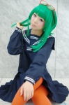 asakura_irori cosplay glasses green_hair gumi pantyhose pleated_skirt sailor_uniform school_uniform skirt vocaloid rating:Safe score:3 user:nil!