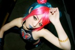 cosplay eki green_hair jojo's_bizarre_adventure jolyne_kujo pink_hair rating:Safe score:1 user:pulsr