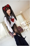 cosplay hairband open_clothes original orihime pantyhose pleated_skirt sailor_uniform school_girl school_uniform skirt twintails rating:Safe score:1 user:nil!