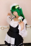 apron bathroom cosplay dress green_hair hairband kochiya_sanae lenfried maid maid_uniform stuffed_animal touhou rating:Safe score:0 user:nil!