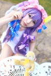 amatsuka_miyu cosplay hat one-piece_swimsuit patchouli_knowledge purple_hair stuffed_animal swimsuit teddy_bear touhou rating:Safe score:0 user:nil!