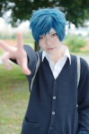 backpack blue_hair cardigan cosplay crossplay dress_shirt hori-san_to_miyamura-kun rinto school_uniform tanihara_makio rating:Safe score:0 user:nil!
