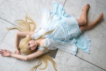 blonde_hair chii_(chobits) chobits cleavage cosplay dress hazuki_minami pantyhose rating:Safe score:3 user:nil!