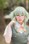 blouse cosplay glasses green_hair gumi kairi_(ii) school_uniform vest vocaloid rating:Safe score:0 user:nil!