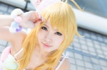 blonde_hair blue_eyes cosplay croptop hat hoshii_miki idolmaster uri rating:Safe score:1 user:pixymisa