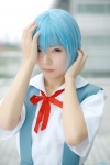ayanami_rei blouse blue_hair cosplay jumper maitako neon_genesis_evangelion school_uniform rating:Safe score:0 user:nil!