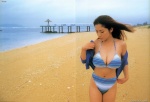 beach bikini brown_hair cleavage ocean ohura_anna open_clothes sky swimsuit wet rating:Safe score:1 user:msgundam2