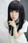 apron blouse bowtie cosplay nina_(ii) waitress waitress_uniform working!! yamada_aoi rating:Safe score:0 user:pixymisa