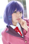 blazer blouse cosplay machako mm! purple_hair ribbon_tie school_uniform yuuno_arashiko rating:Safe score:0 user:pixymisa