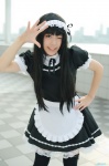 akiyama_mio apron cosplay dress hairband kiharu k-on! maid maid_uniform thighhighs zettai_ryouiki rating:Safe score:0 user:nil!