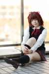 amami_haruka blouse cosplay hair_ribbons hana_(iii) idolmaster kneesocks pleated_skirt ribbon_tie skirt sweater rating:Safe score:0 user:pixymisa