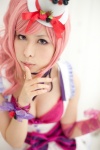 bra choker cleavage cosplay dress hat momose_riyu original pink_hair side_ponytail rating:Safe score:2 user:xkaras