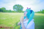 aqua_hair blouse cosplay hairbows hatsune_miku saku twintails vocaloid world_is_mine_(vocaloid) rating:Safe score:0 user:nil!