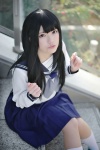 cosplay harumiya_yun kneesocks pleated_skirt sailor_uniform school_uniform skirt tagme_character tagme_series rating:Safe score:1 user:nil!