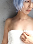 ayanami_rei blue_hair cleavage cosplay kiri_kyousuke neon_genesis_evangelion towel wet rating:Safe score:0 user:nil!