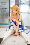 blonde_hair boots cosplay hoshii_miki idolmaster pleated_skirt shimotsuki_sato skirt tank_top rating:Safe score:0 user:nil!