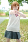 blouse cosplay misaka_mikoto orange_hair pleated_skirt rinto school_uniform skirt sweater_vest to_aru_majutsu_no_index rating:Safe score:0 user:nil!
