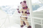 animal_ears bikini bow_tie cat_ears cleavage cosplay dangerous_beast do_sukebe_reisou elbow_gloves fate/grand_order gloves mash_kyrielight mike muffler pink_hair swimsuit tail thighhighs rating:Safe score:0 user:nil!