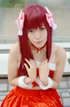 amane_(dream_c_club) choker cosplay croptop dream_c_club hairbow miniskirt red_hair santa_costume shimizu_miki skirt rating:Safe score:0 user:nil!