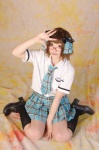 aka cosplay glasses idolmaster miniskirt ribbons skirt tagme_character tie rating:Safe score:0 user:c0rtana
