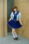 aki_(iv) anegasaki_nene cosplay kneesocks love_plus pleated_skirt sailor_uniform school_uniform skirt skirt_lift rating:Safe score:0 user:nil!